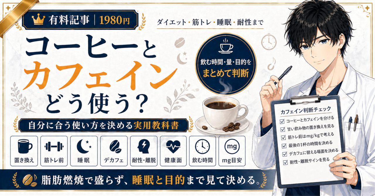 コーヒーとカフェインの実用教科書｜ダイエット・筋トレ・睡眠・耐性を最終整理