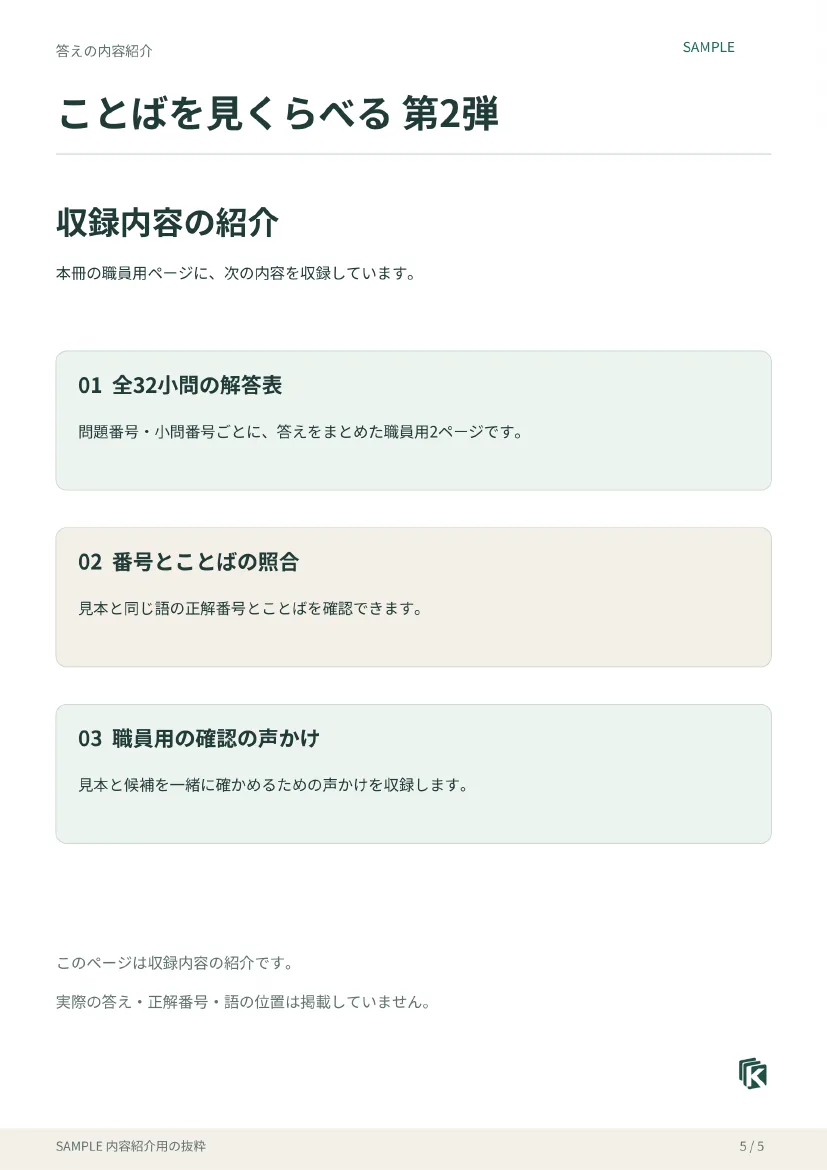 答えの内容紹介